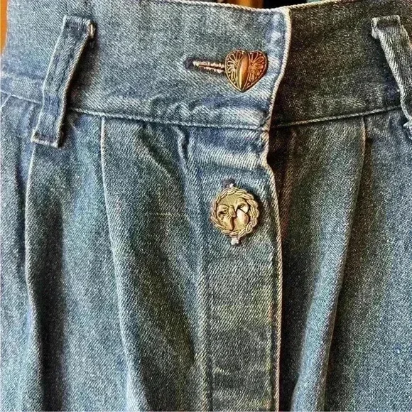 Vintage Cherokee Denim Button Up Skirt 100% cotton Blue Jeans - Picture 4 of 5